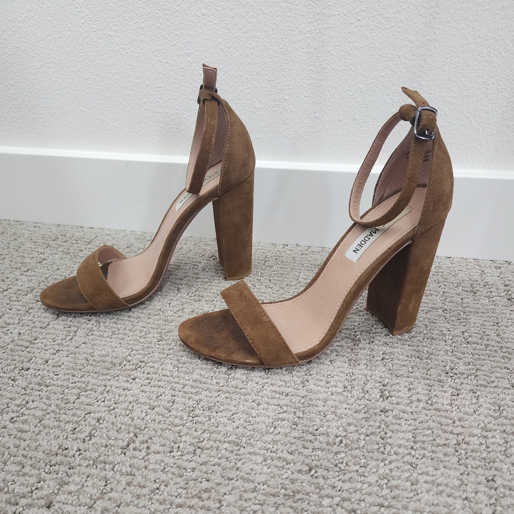 Steve Madden Carrson Brown Suede Women's Heels Sz 8